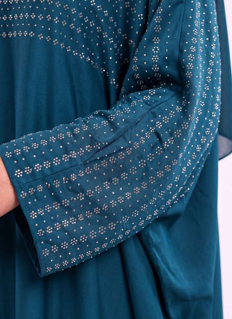 Women's Embellished Kaftan Abaya with Butterfly Sleeves