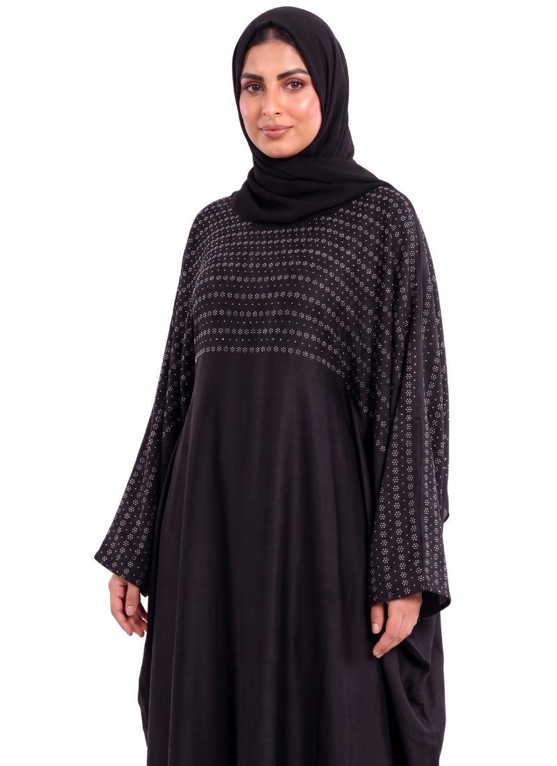 Women's Embellished Kaftan Abaya with Butterfly Sleeves