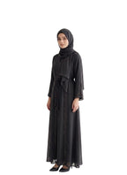 Women's Embellished Abaya with Floral Laces Belt