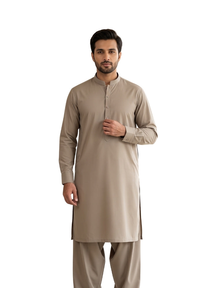 Men's Everyday Classic Beige Shalwar Kameez