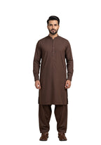 Men's Elegant Brown Two Piece Shalwar Kameez Set