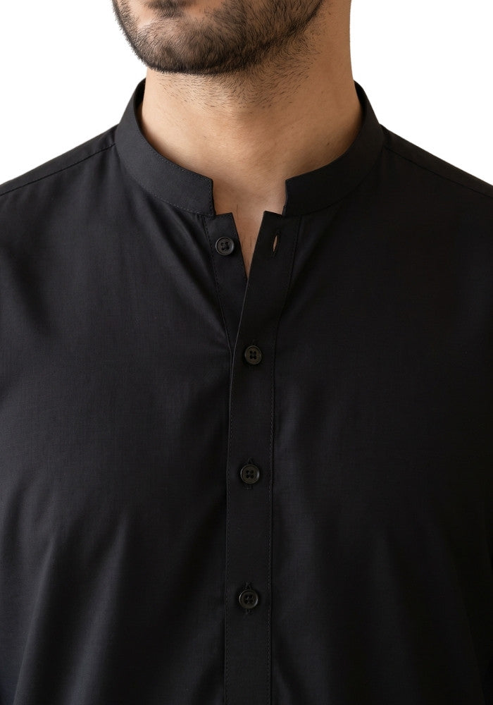 Mens Traditional Black Two Piece Shalwar Kameez