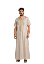 Half Sleeves Moroccan Thobes For Men -Skin