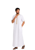 Half Sleeves Moroccan Thobes For Men -White