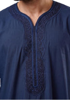 Half Sleeves Moroccan Thobes For Men -Blue