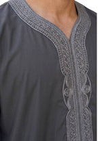Charcoal Grey Half Sleeves Moroccan Thobe For Men