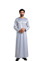 Mens Shiny Emirati / Omani Thobe -Sky Blue
