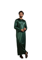 Mens Shiny Emarati / Omani Thobe -Green