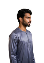 Mens Shiny Emarati / Omani Thobe -Blue