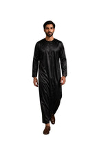 Mens Shiny Emarati / Omani Thobe -Black