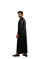 Mens Shiny Emarati / Omani Thobe -Black