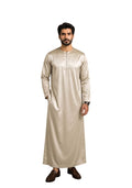 Mens Shiny Emirati / Omani Thobe -Beige