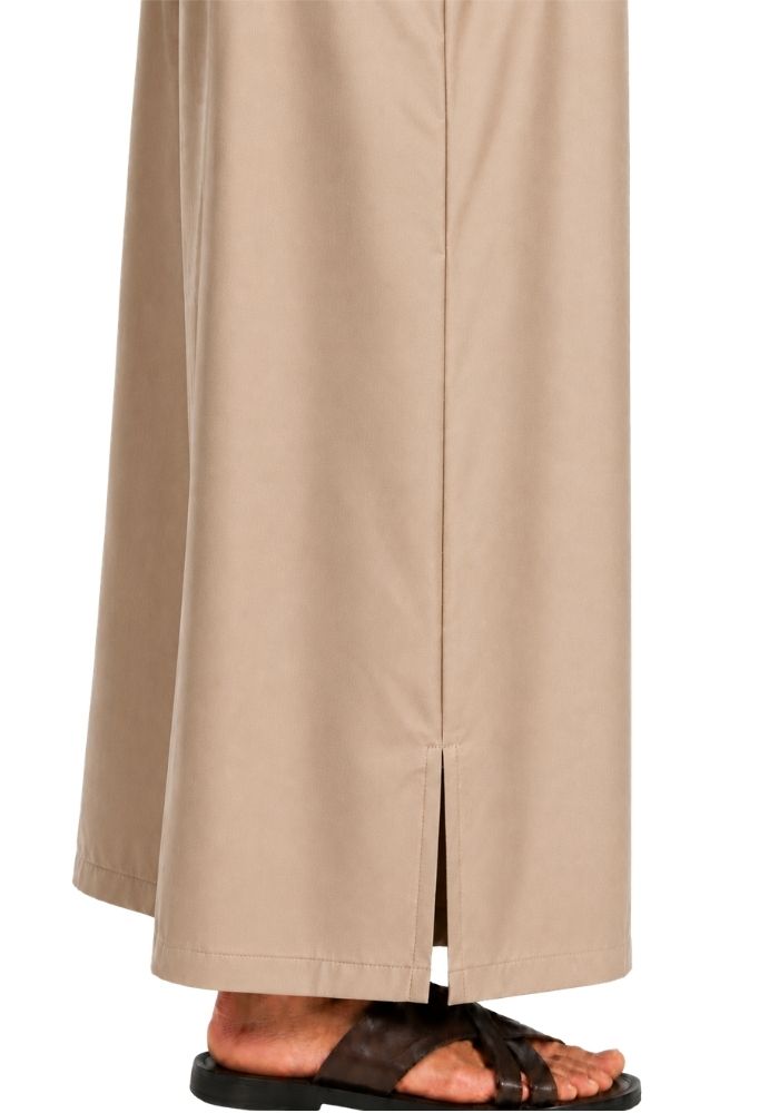 Half Sleeves Moroccan Thobes For Men -Beige