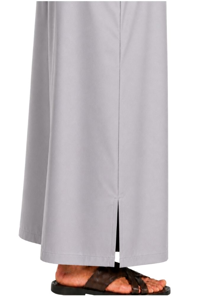 Half Sleeves Moroccan Thobes For Men -Light Grey