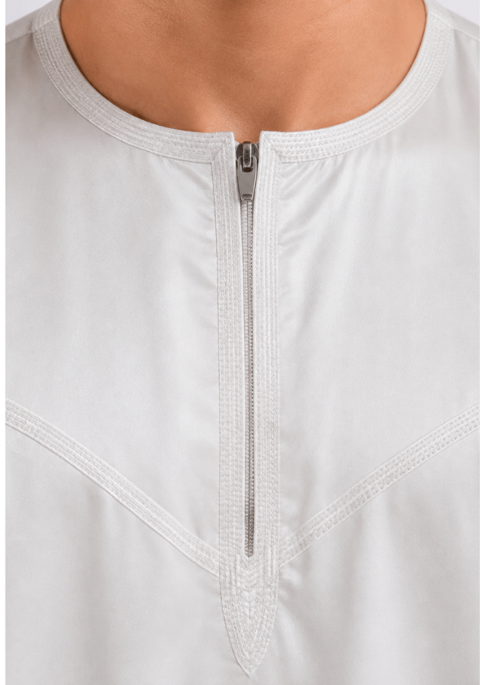 Mens Shiny Emarati / Omani Thobe -White