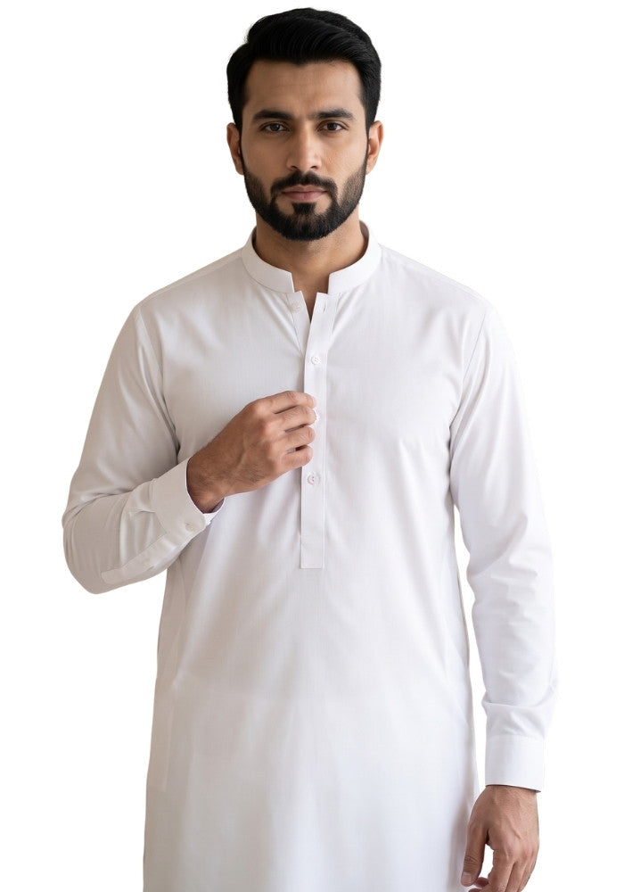 Men's Premium White Two Piece Shalwar Kameez