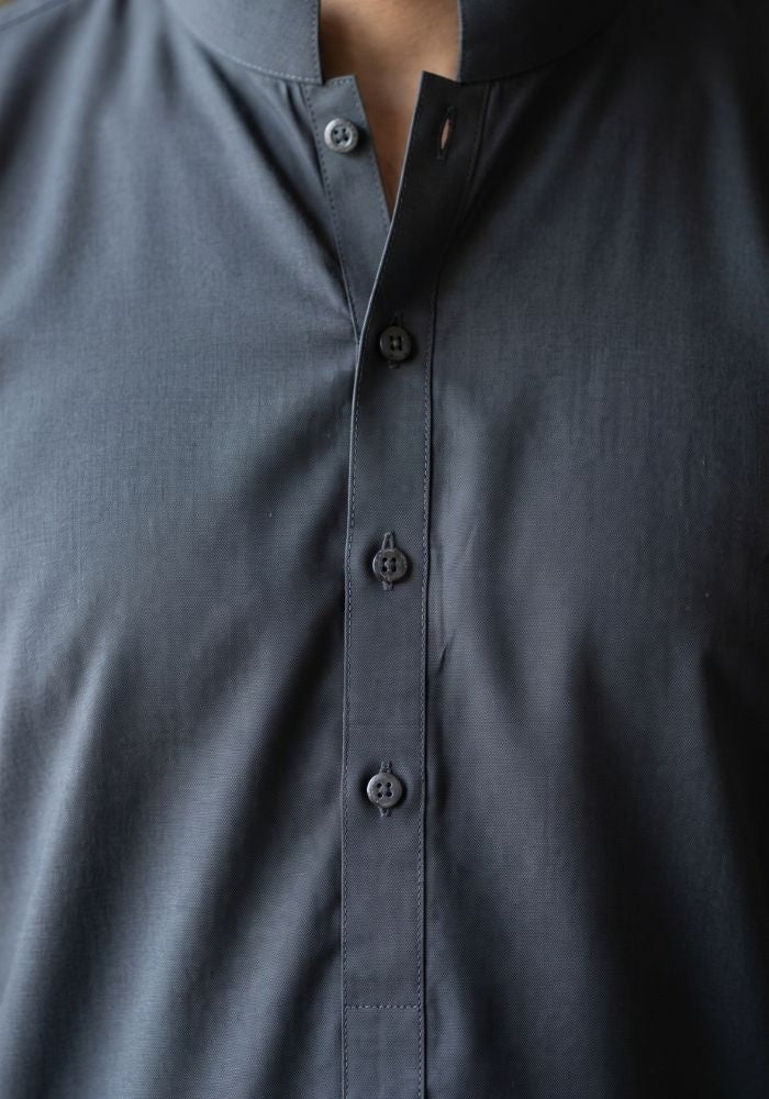 Men's Classic Plain Dark Grey Shalwar Kameez