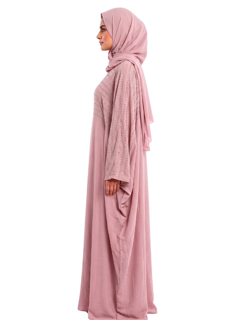 Women's Embellished Kaftan Abaya with Butterfly Sleeves