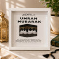 Umrah Mubarak Kaaba Typography White Frame