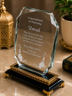 Personalised Umrah Mubarak Crystal Plaque Gift