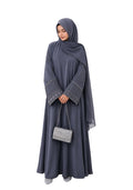 Women's Embroidered Bell Sleeve Abaya with Hijab Set