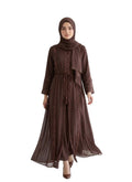 Women's Embellished Abaya with Floral Laces Belt