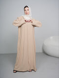 Beige Button Abaya