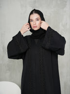 Black Full Body Patterned Abaya