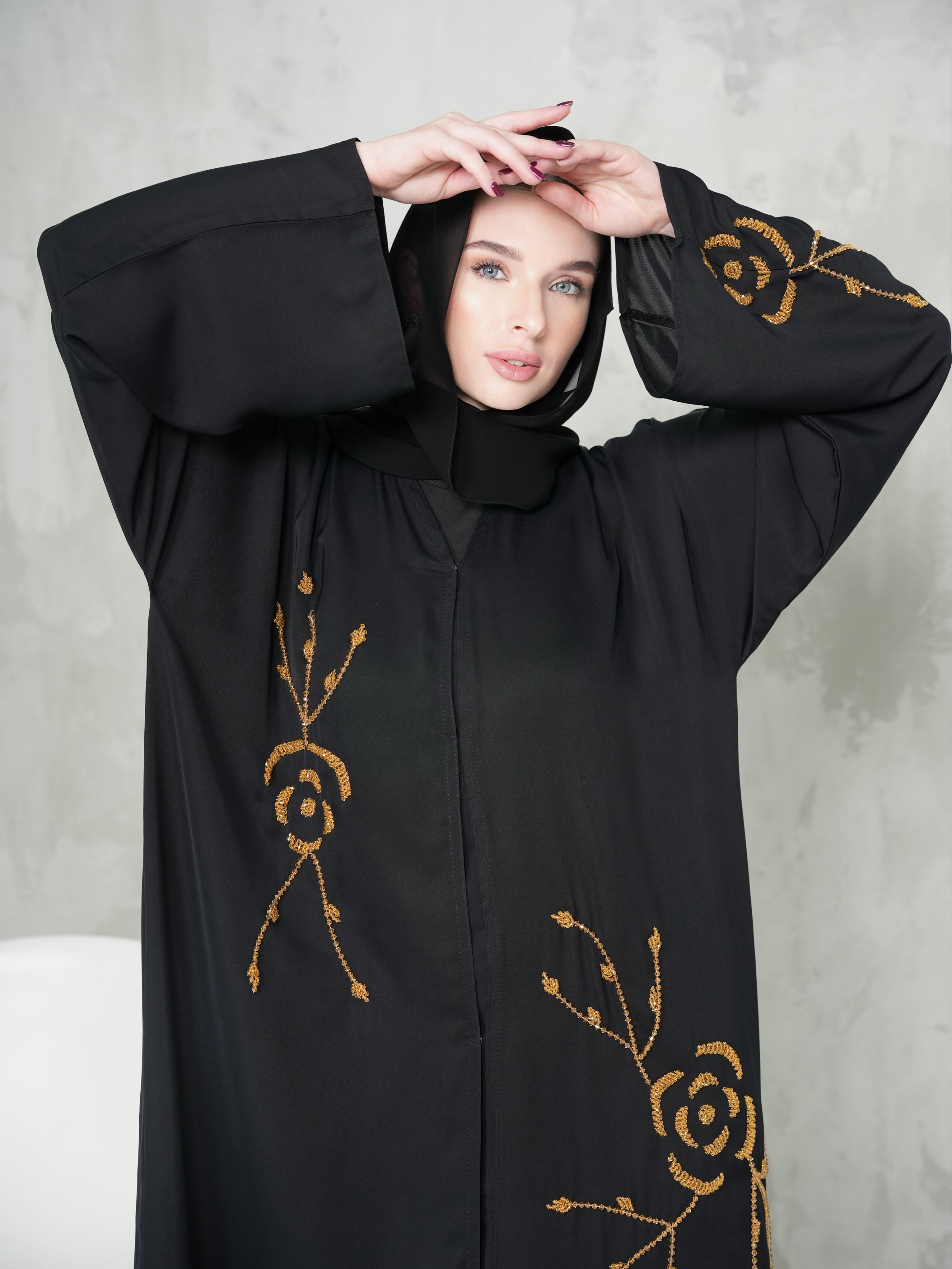 Black Gold Pattern Abaya