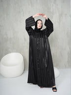 Black Lined Abaya