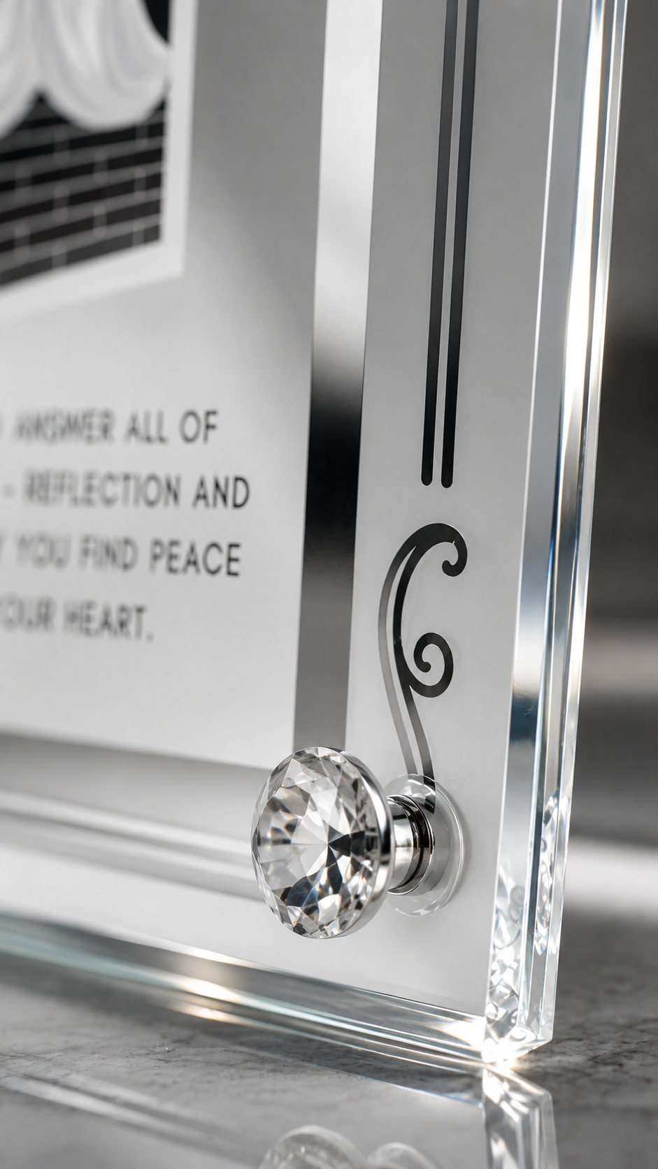 Umrah Mubarak Kaaba Frame with Crystal Diamond Knob