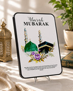 Umrah Mubarak Round-Corner Metal Display Frame