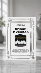 Umrah Mubarak Kaaba Frame with Crystal Diamond Knob
