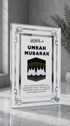 Umrah Mubarak Kaaba Frame with Crystal Diamond Knob