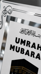Umrah Mubarak Kaaba Frame with Crystal Diamond Knob
