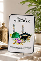 Umrah Mubarak Round-Corner Metal Display Frame
