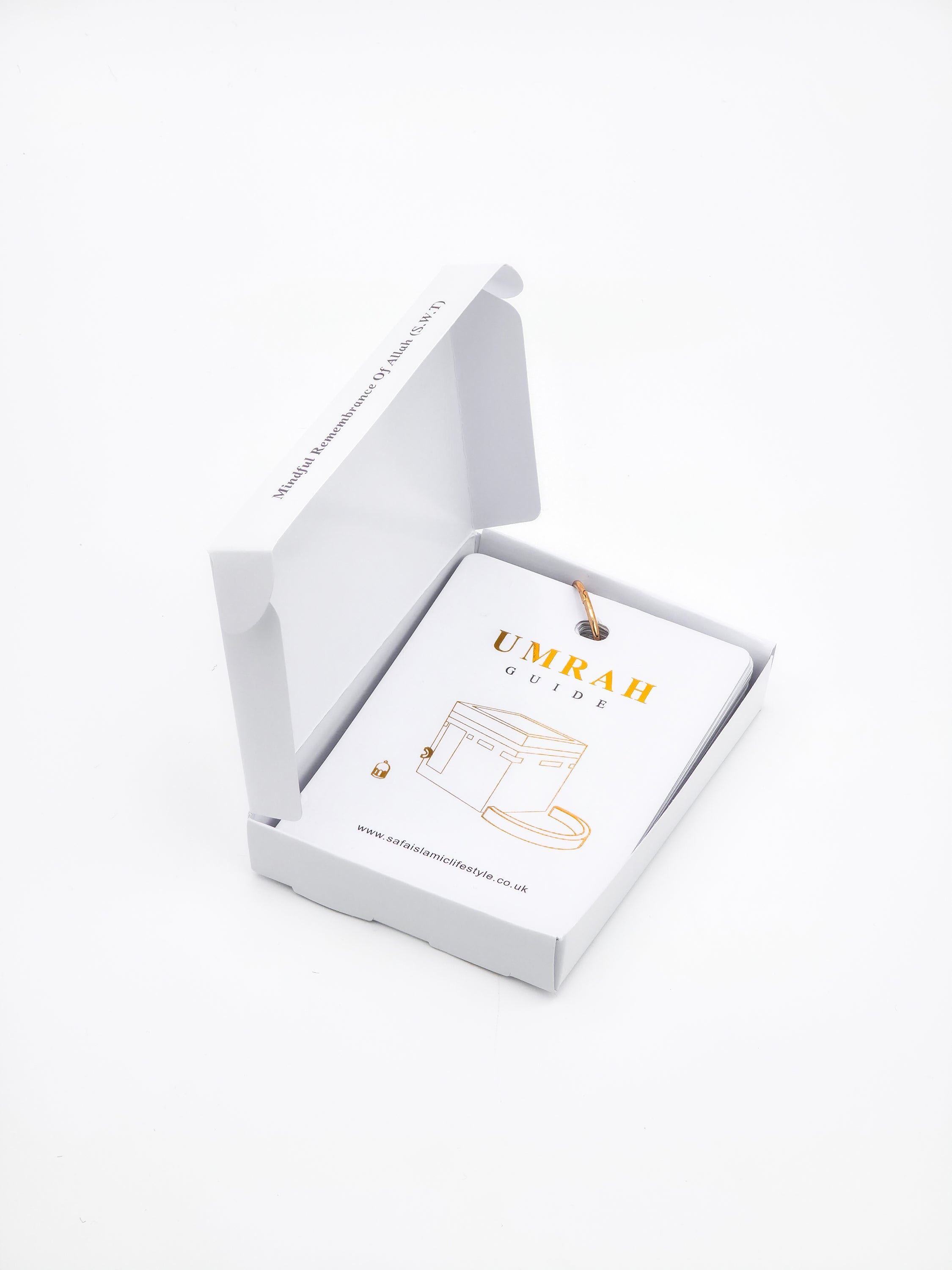 Pocket-Sized Umrah Guide Card Set – Trilingual (English, Arabic, Urdu) – Lanyard Hanging Format