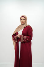 Red Embellishment Abaya