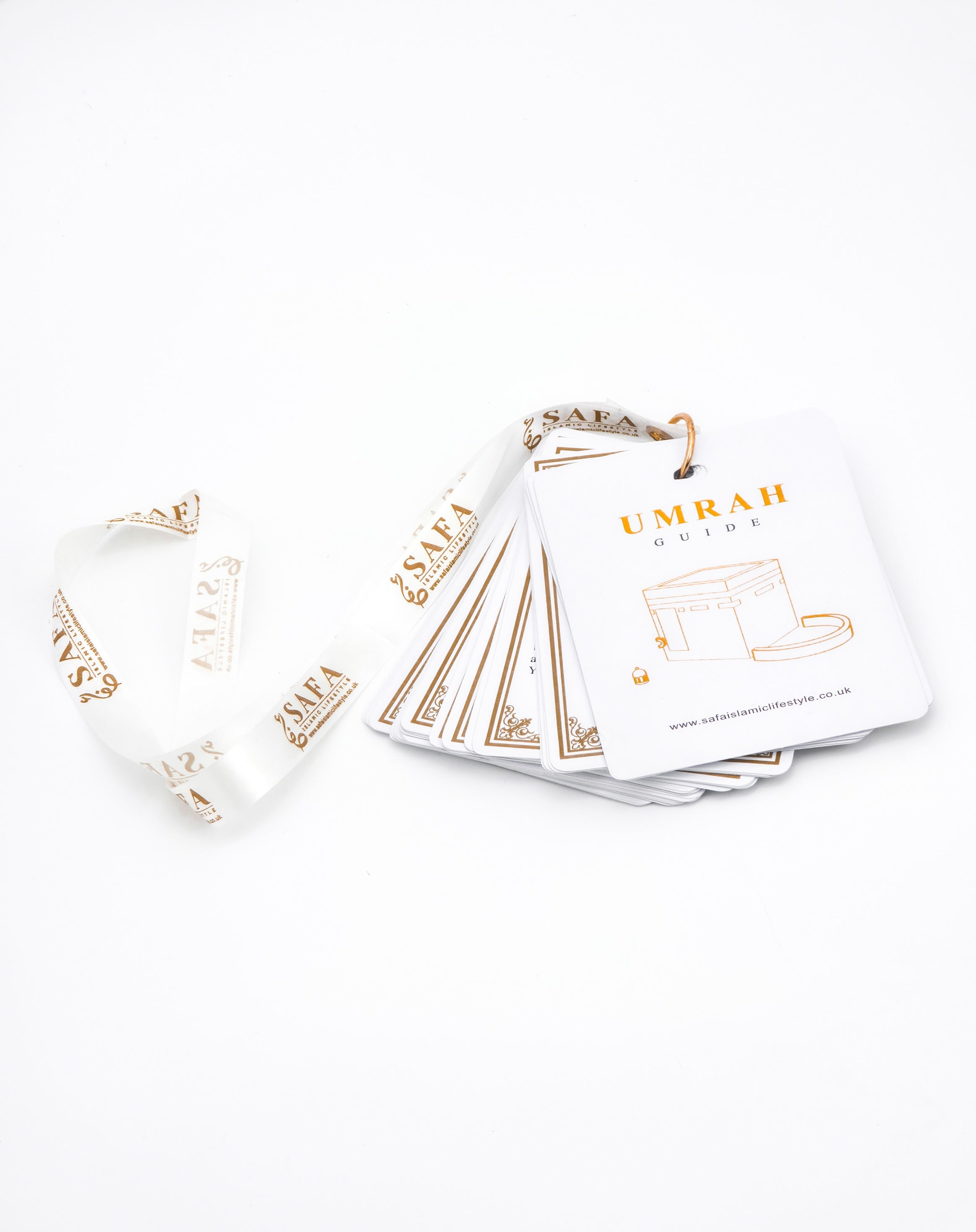 Pocket-Sized Umrah Guide Card Set – Trilingual (English, Arabic, Urdu) – Lanyard Hanging Format