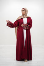 Red Embellishment Abaya