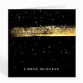 Umrah Mubarak card - Black with Gold Brushstroke